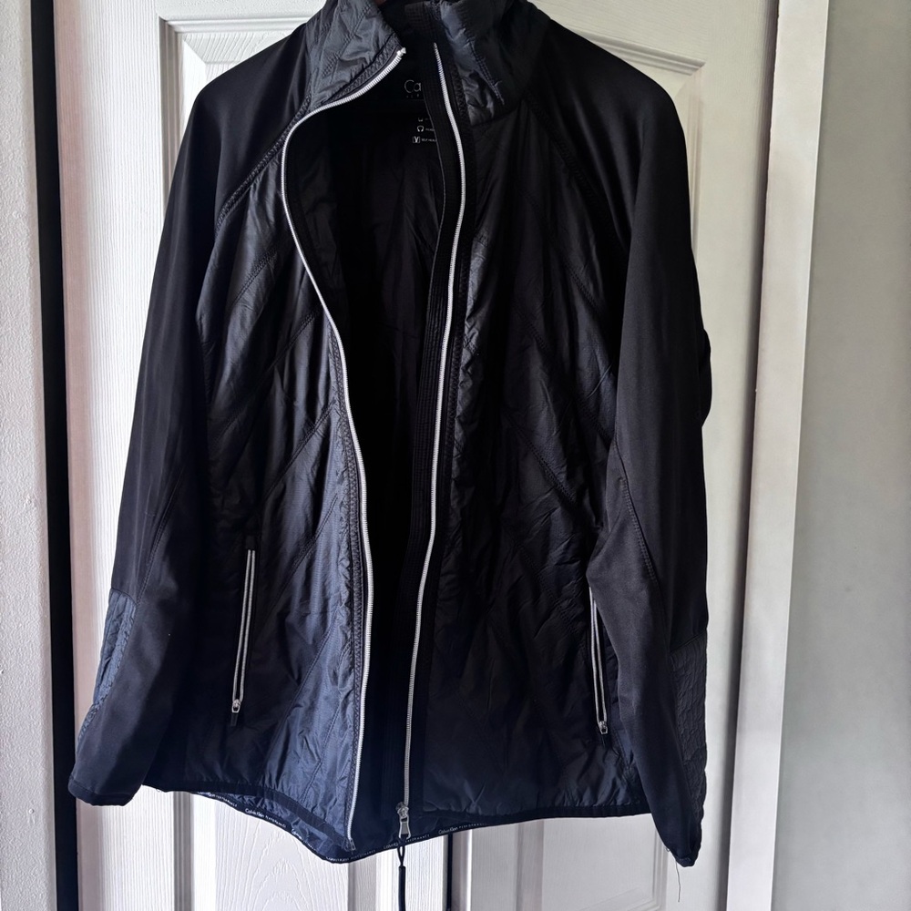 Women’s Calvin Klein Black Performance Jacket with High Collar and Elastic Cuffs - Picture 3 of 7